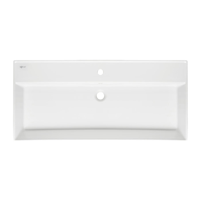 Vasque à poser 100,4 x 46,5 cm - blanc brillant - sans trop-plein - Infinitio SAT