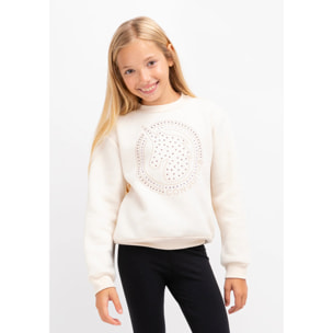 Sudadera de Niña Unicornio Strass Beige