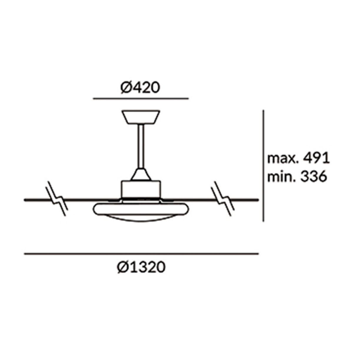 Forlight Ventilador de techo ip20 bahia led 24.4w blanco cálido - 3000k on-off blanco brillante g