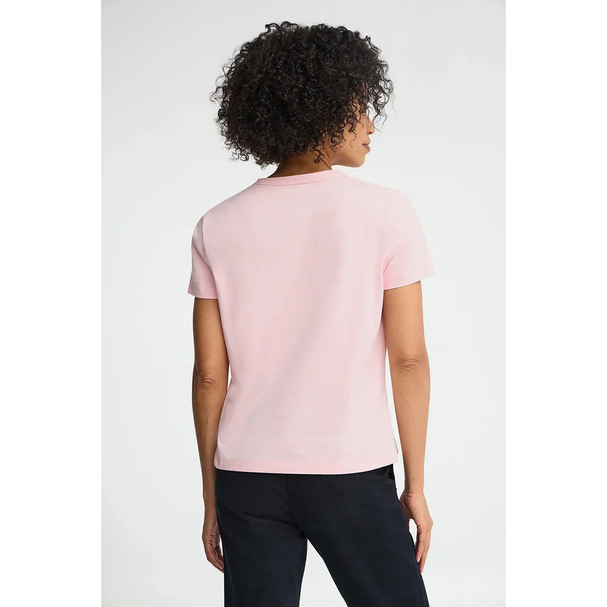 Camiseta rosa de manga corta y cuello redondo con bordado Rigby Go