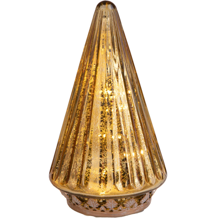 Albero artificiale con Led - Pezzi 2 - Colore Dorato - 10,8x19Hx10,8cm - Bianchi Dino