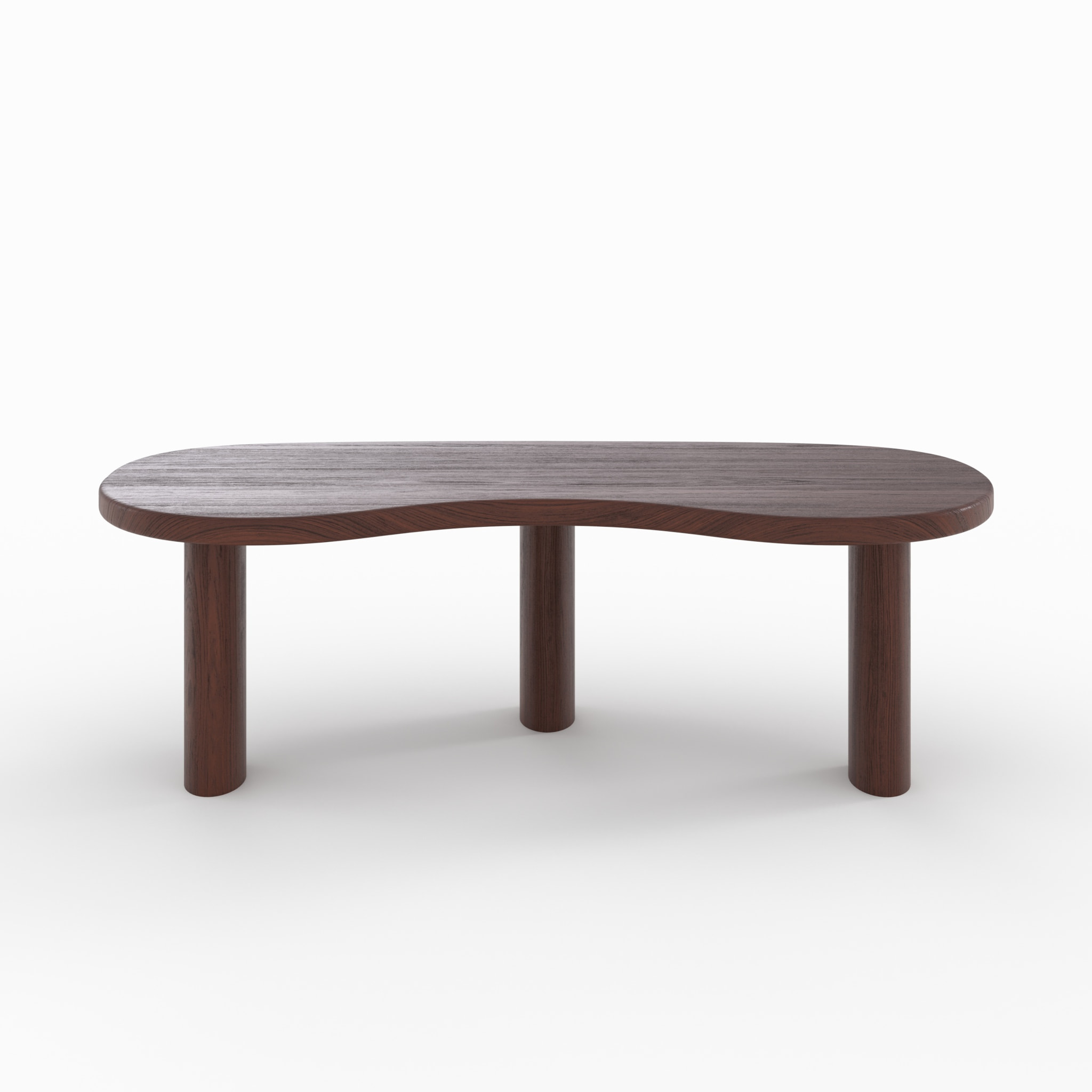 Table basse organique en bois massif de mindi foncé - Brandan