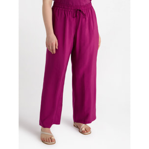 Fiorella Rubino - Pantalón raso mate - Fuchsia