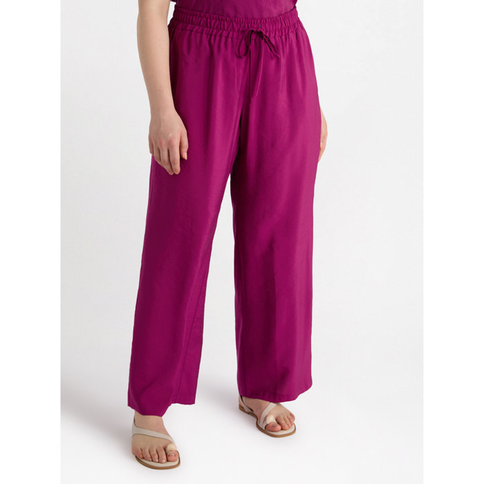 Fiorella Rubino - Pantalón raso mate - Fuchsia
