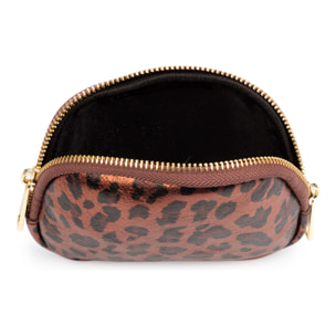 Baratili portafoglio organizzatore donna. Pelle scamosciata autentica con stampa animale leopardata lucida.