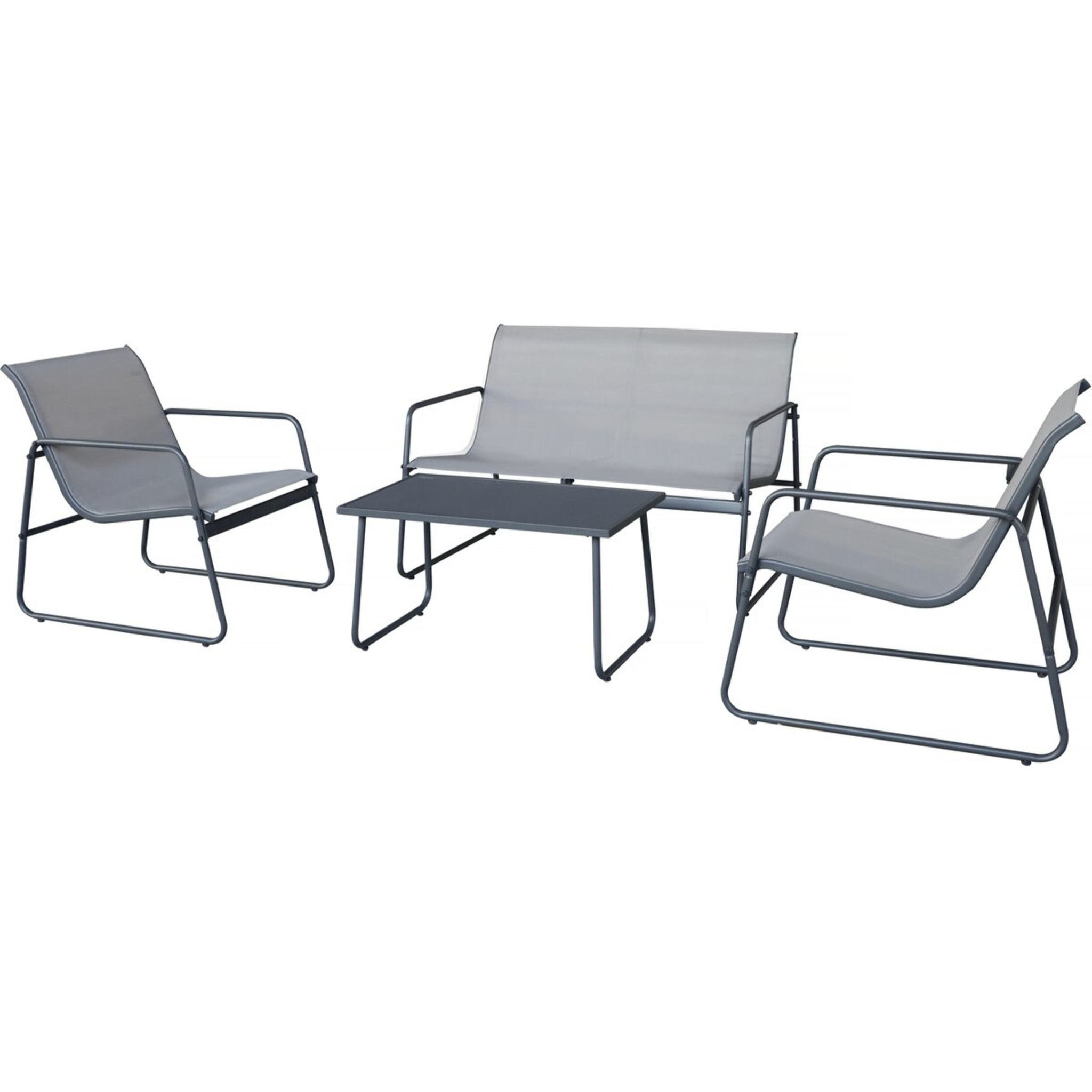 Salon de jardin en métal "Fortaleza" - 4 places - Gris clair