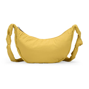 Bolso bandolera amarillo con bolsillos y cremallera