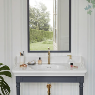 Console Cléo 1889 avec plan vasque + miroir + siphon or