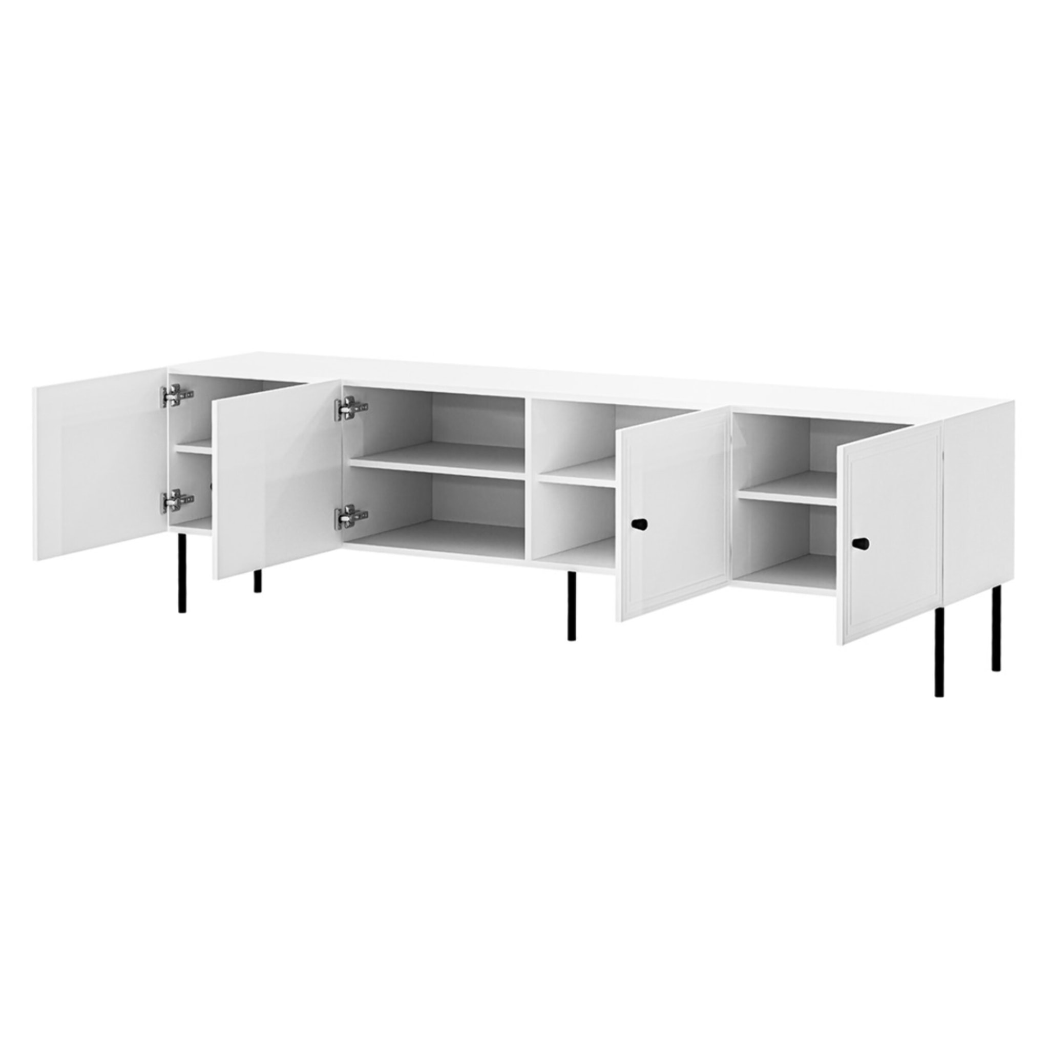 Lavaggi - meuble tv - 4 portes - 200 cm - Blanc