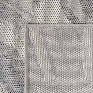 DESERT - Tapis rond intérieur/extérieur gris, design tropical