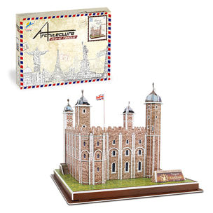 Puzzle 3D della Torre di Londra. Ha 38 pezzi che potrai assemblare senza bisogno di attrezzi o colla. Raccomandato per bambini oltre i 3 anni.