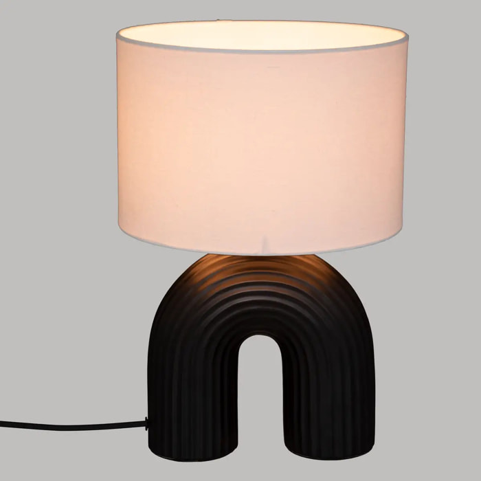 Lampe "Eidel" - métal et céramique - noir - H40 - 5 cm