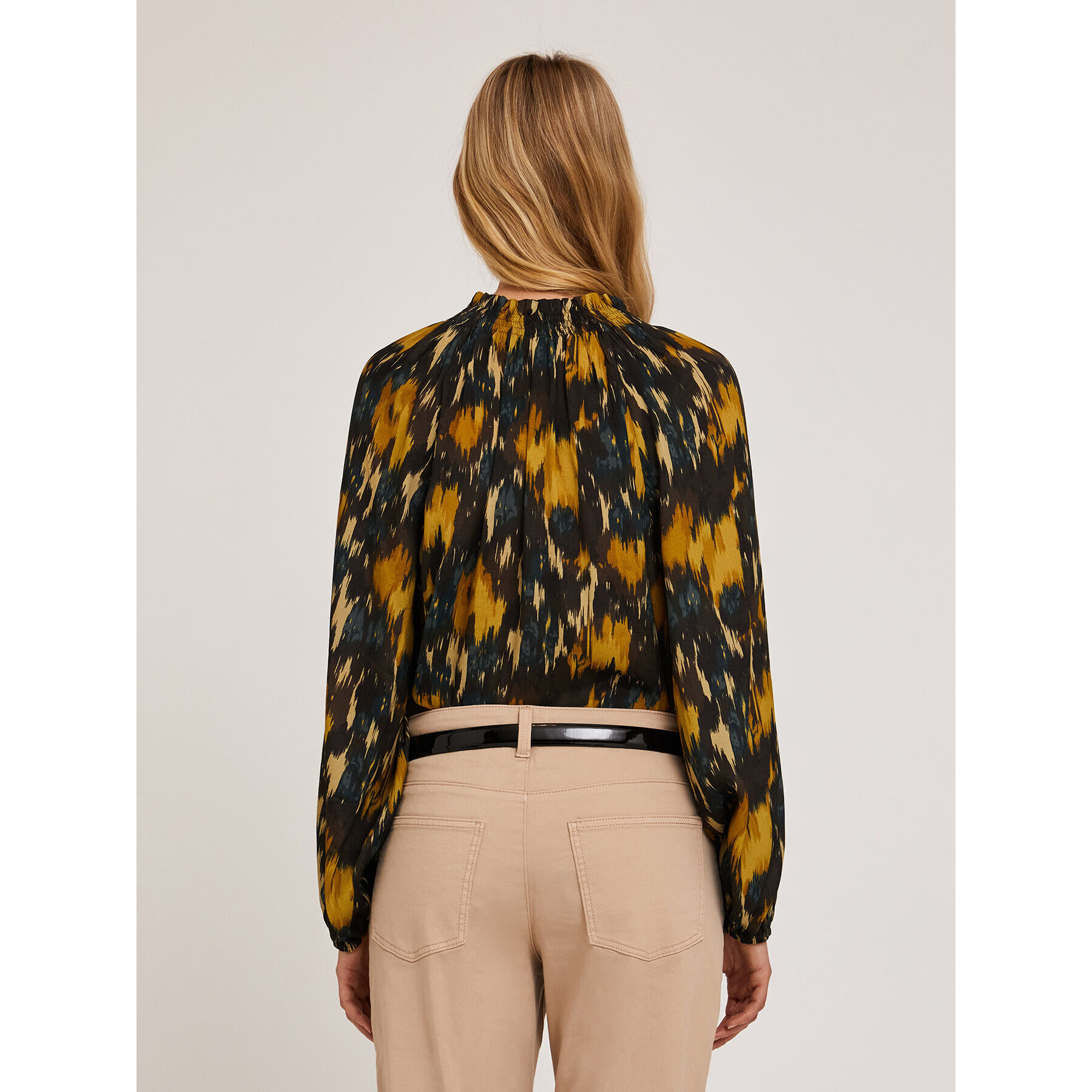 Motivi - Blusa stampata in tessuto crêpe - Giallo