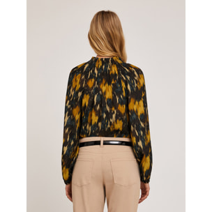 Motivi - Blusa stampata in tessuto crêpe - Giallo