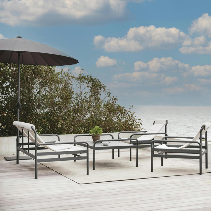 Salon de jardin en aluminium gris ardoise (4 pièces) OSLO