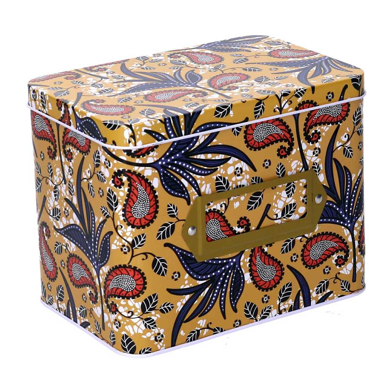 Scatola in metallo oro rettangolare cm15,8x10,8h12,7