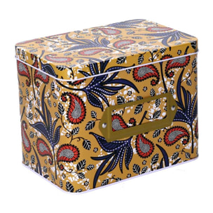 Scatola in metallo oro rettangolare cm15,8x10,8h12,7