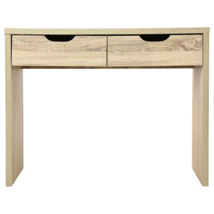 Console 2 tiroirs "Bivoak" effet chêne naturel
