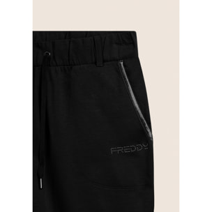 Pantaloni Sportivi in Jersey Pesante con Coulisse e Polsini