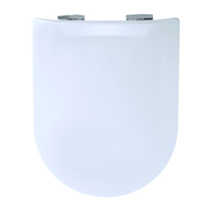 Abattant uni wood slim double avec descente assistée - Blanc