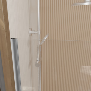 Paroi de Douche 50x195 cm en Verre Trempé 5 mm - Finition Chromé - CHROMED ELEMENTARY
