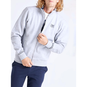 Tuta uomo collo in piedi e zip College Ash