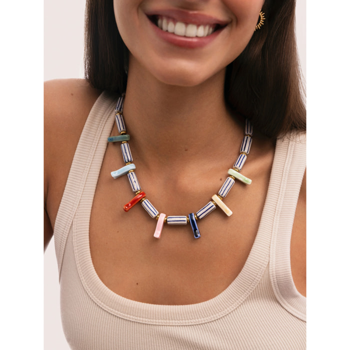 Collana Santorini Acciao Placcato Oro
