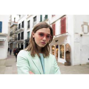 Gafas de sol OCEAN GENOVA - Rosa transparente / Violeta degradado y patillas de metal dorado mate