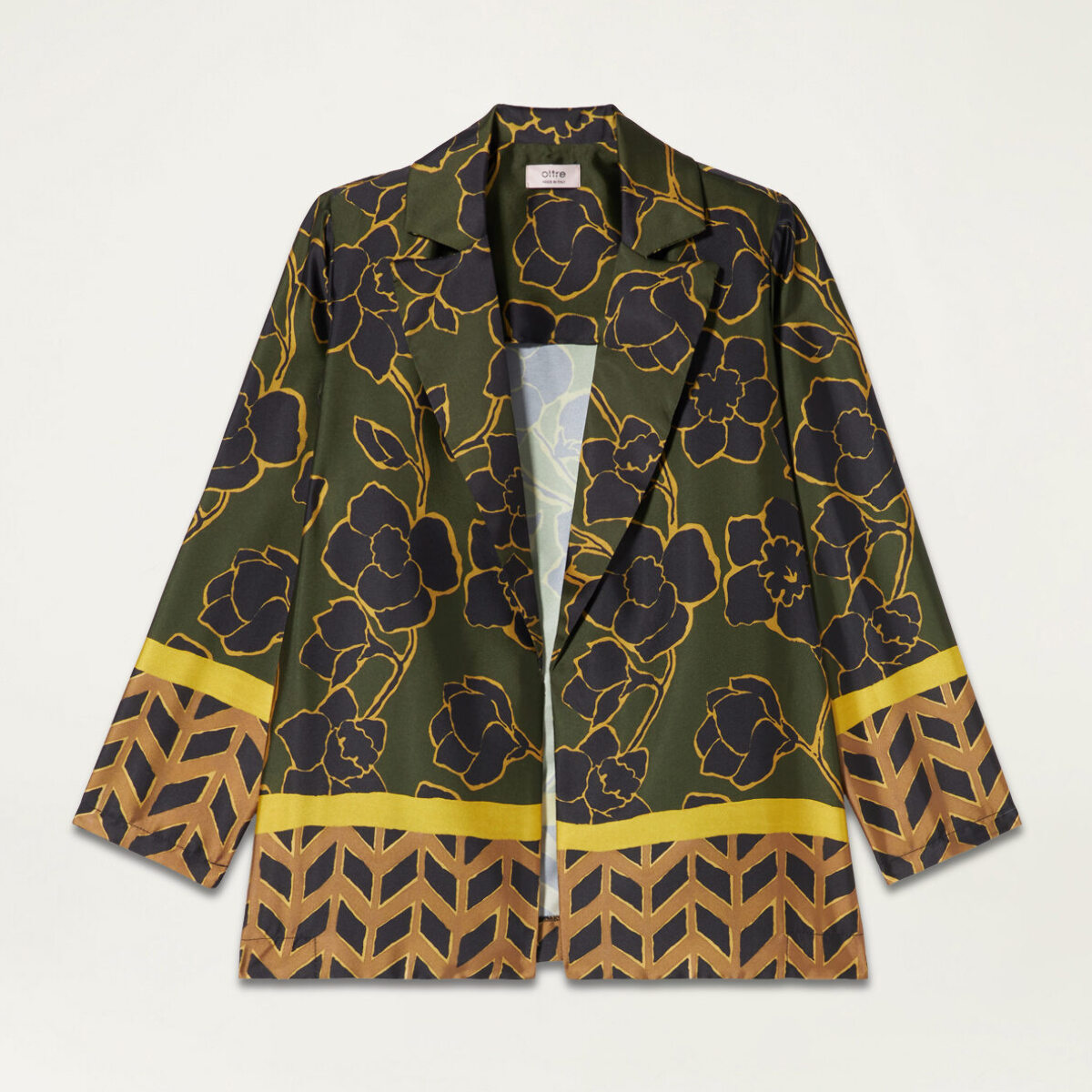 Oltre - Blazer de raso estampado - Verde