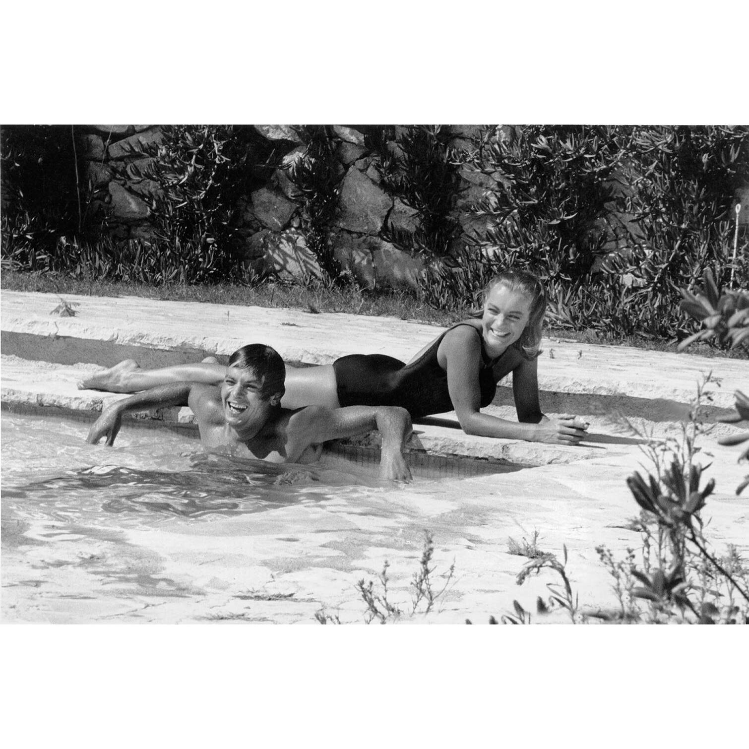 Tableau romy schneider et alain delon en 1968  Toile imprimée