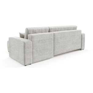 AURORE - Canapé d'angle droit 3 places en tissu texturé gris