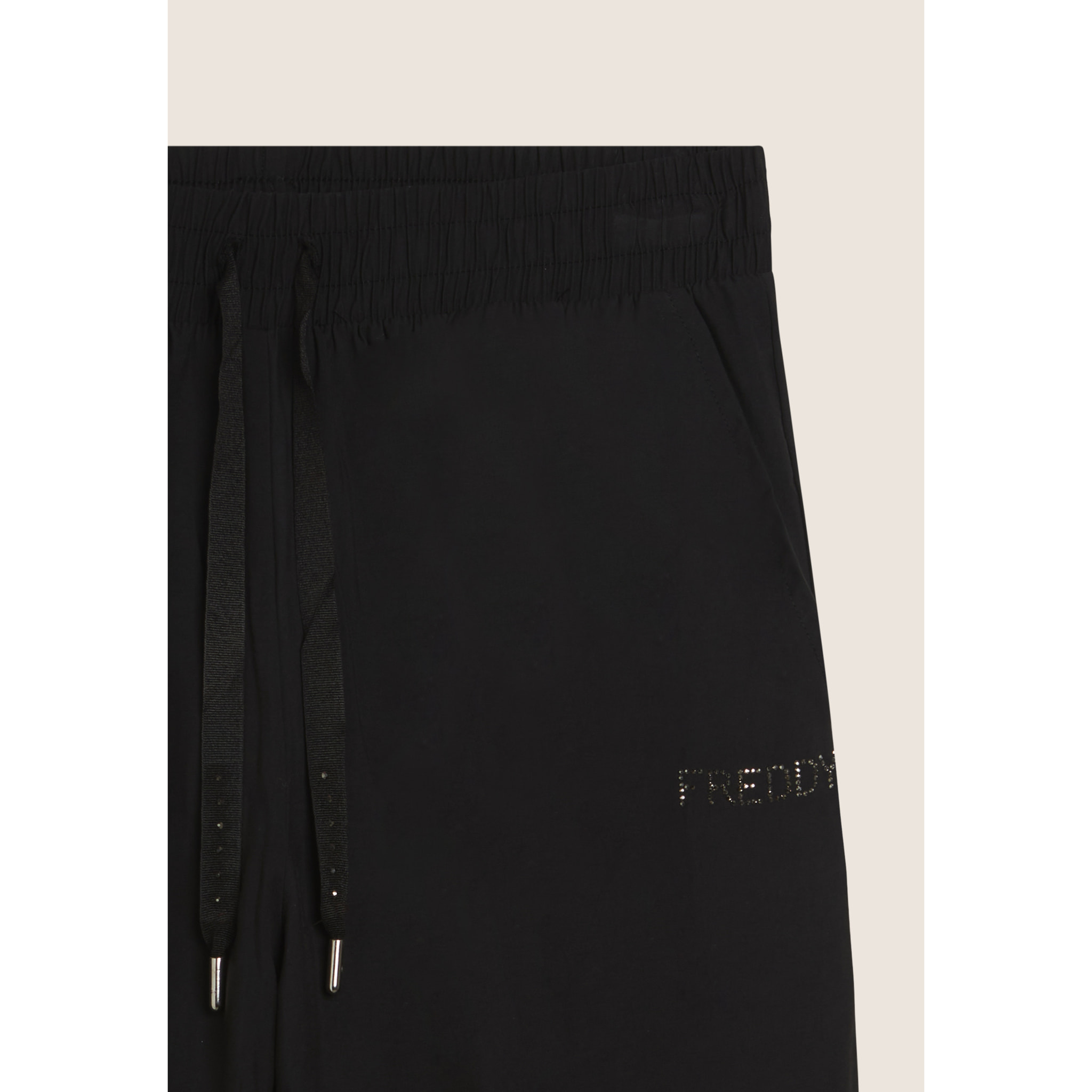 Pantaloni Sportivi Cropped con gamba Wide Leg e strass