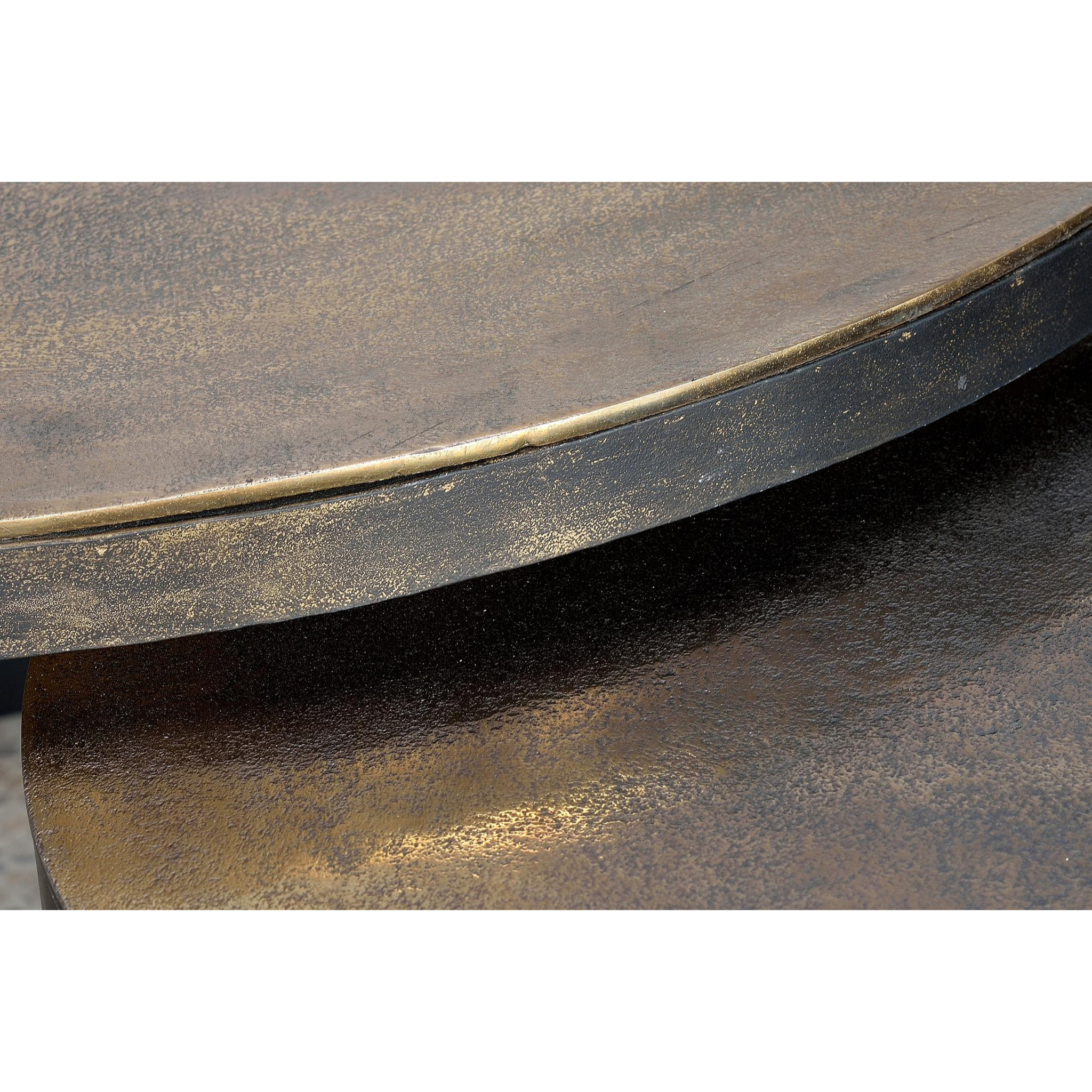 Mesas de Centro de Bronce Grande 76 Cm, Pequeña 66 Cm Estilo Industrial