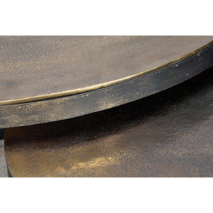 Mesas de Centro de Bronce Grande 76 Cm, Pequeña 66 Cm Estilo Industrial