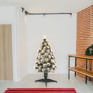 Árbol de navidad de fibra óptica con 95 luces led blanco cálido y 8 funciones de color h.90cm