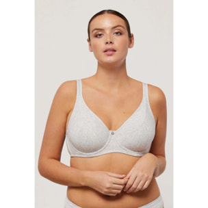 Reggiseno con ferretto non imbottito in cotone e modal grigio, coppe C e D