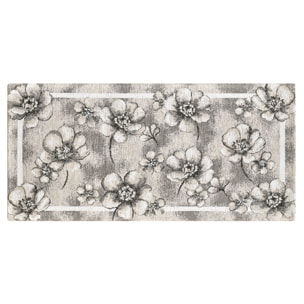 Tappeto Jacquard Ideale Cucina Ingresso Made In Italy Antiscivolo, Lavabile, Morbido Disegno Emily Grigio By Suardi