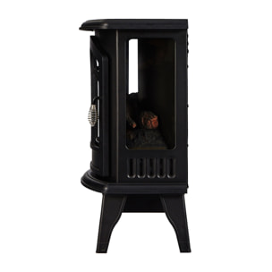 Chimenea Eléctrica 2kW en acero negro con mando a distancia CHE-390 PURLINE