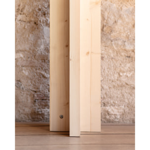 Consola de madera maciza tono natural de 120x80cm Alto: 80 Largo: 120 Ancho: 35