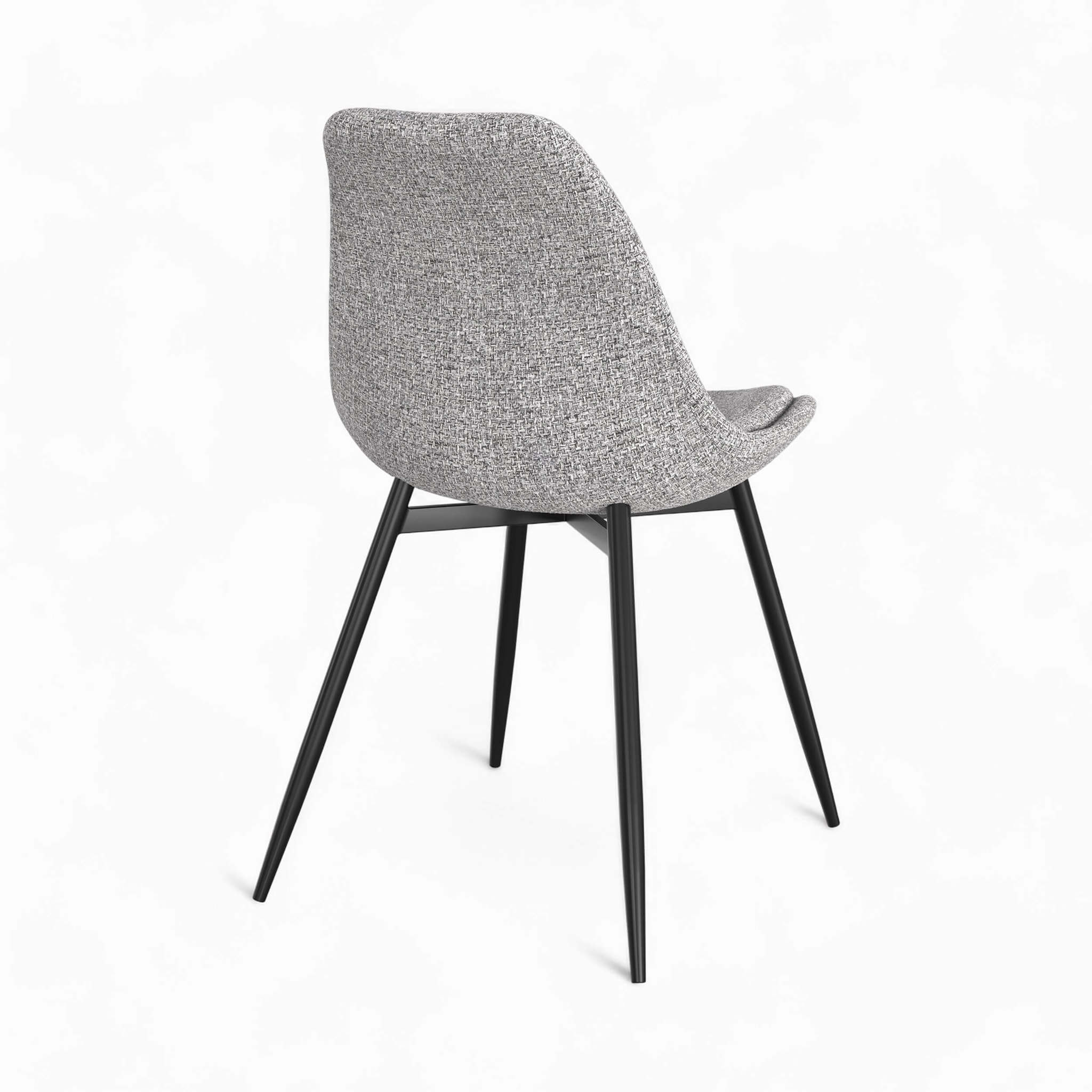 Pack 4 chaises en tissu gris chiné foncé et clair - Flippi