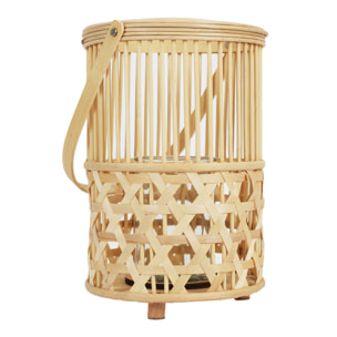 Lanterne Bambou Tresse Et Anse