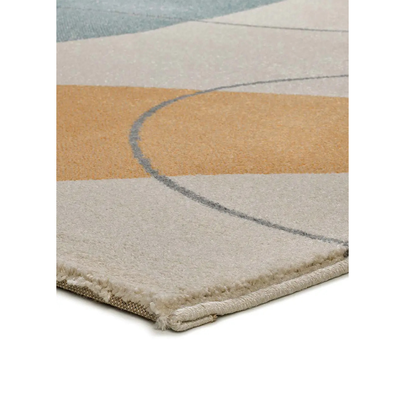 NEW YORK Alfombra con formas en crema, mostaza y azul, varias medidas disponibles