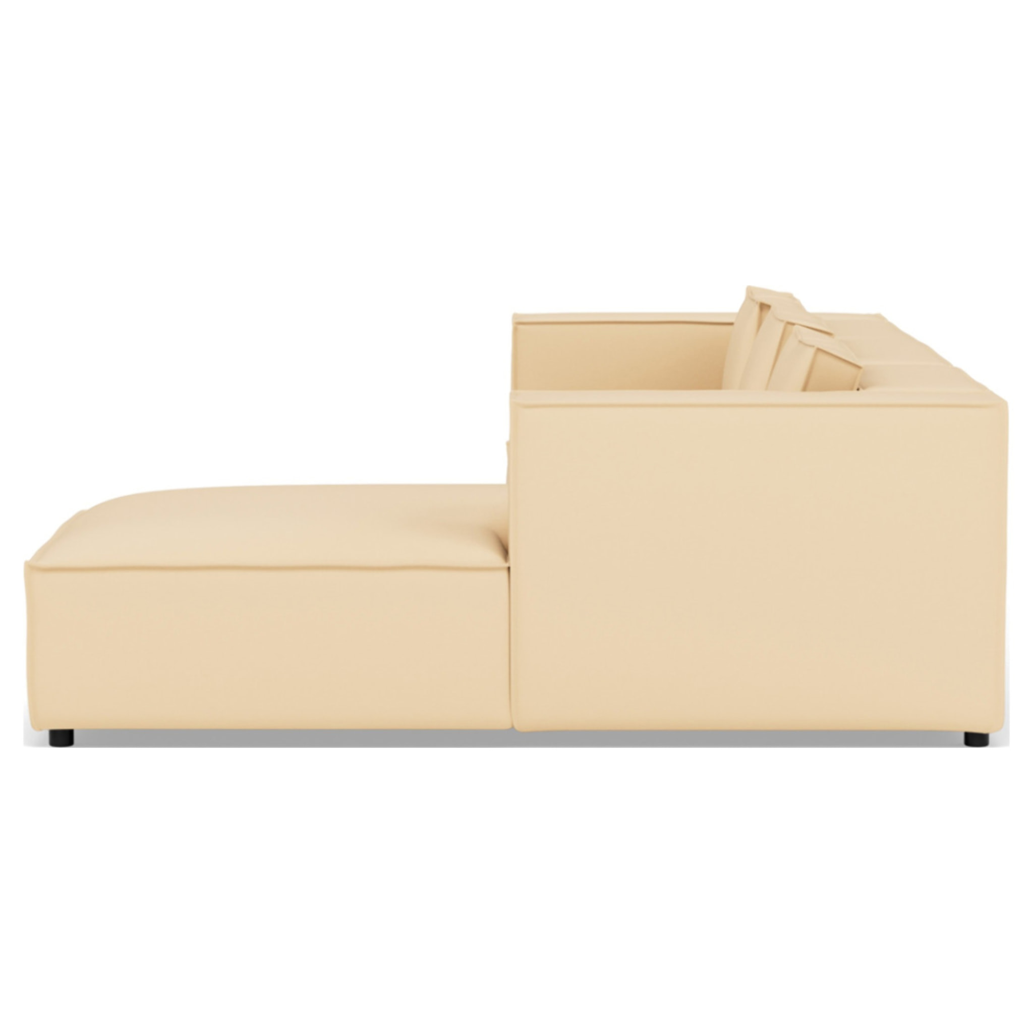 Stella - canapé d'angle droit 4 places en simili - Beige