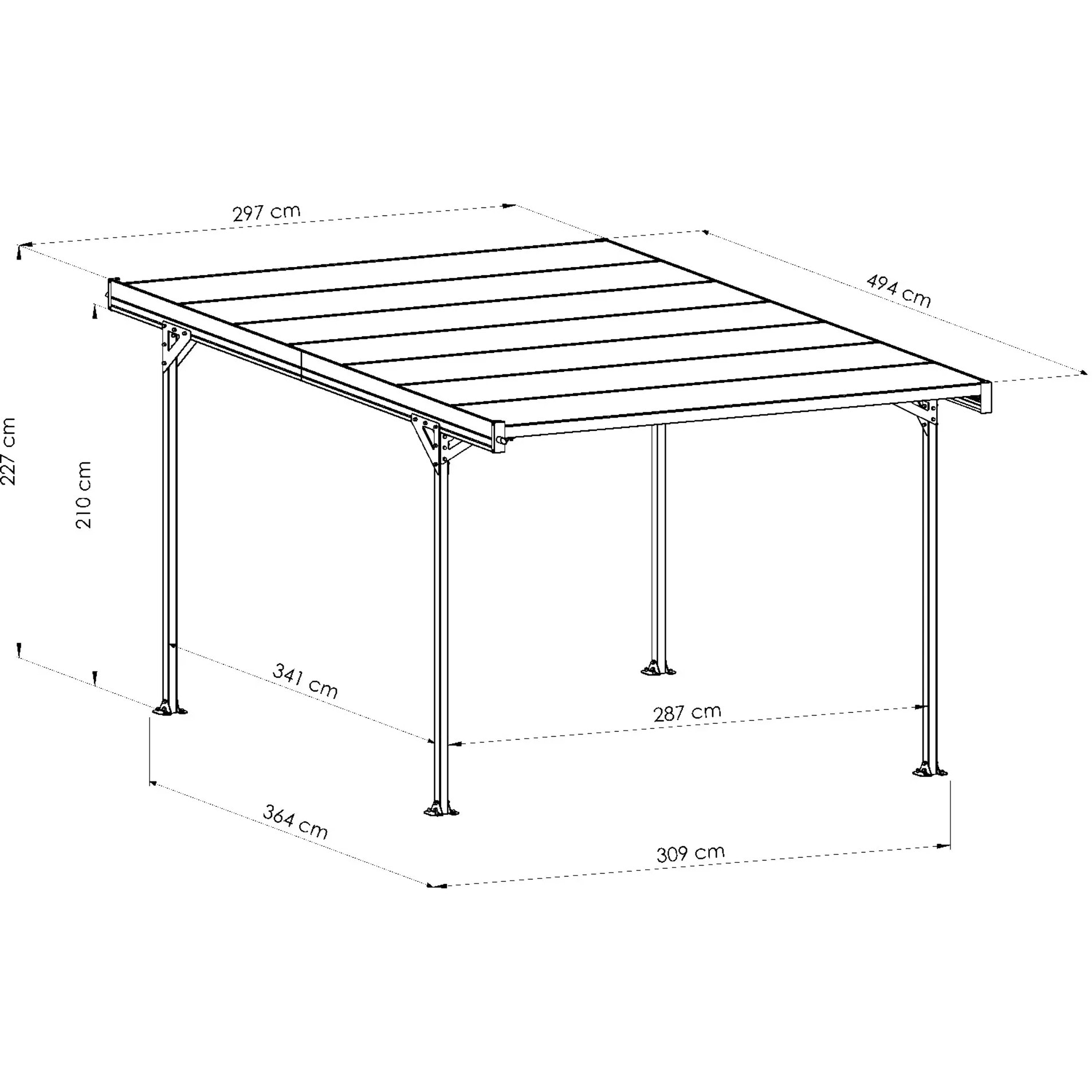 Carport aluminium Trigano - Mistral - 15 m²