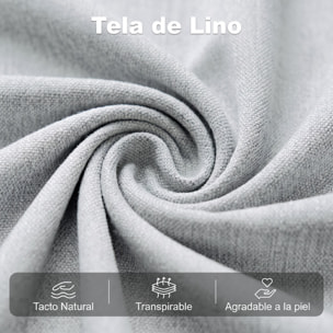 Sofá Cama 2 Plazas Convertible, 3 en 1, Sofá Cama Plegable, Tapizado en Lino, Respaldo Ajustable, 2 Almohadas con Funda Lavable, para Salón, Dormitorio, 127x73x95 cm, Gris Claro
