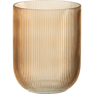 J-Line vase Rayé - verre - brun - medium