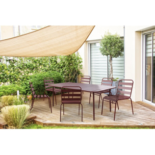 Table jardin en métal "Bilbao" - 180 x 90 x 71 cm - Terracotta