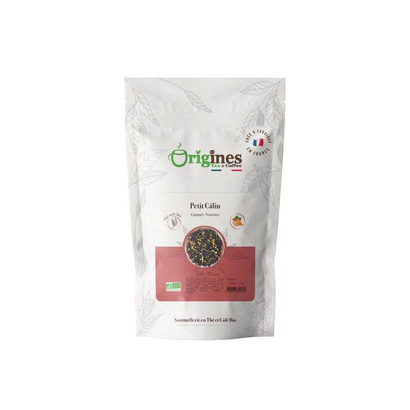 Petit Câlin - Thé noir Bio caramel et noisettes - Sachet 100g