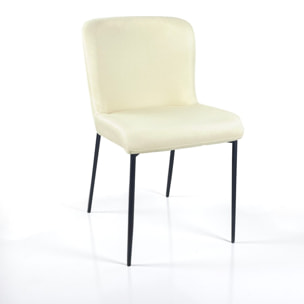 Lot de 2 chaises de salle à manger Tomasucci TRYUN, en tissu, beige, 59 × 49 × 82 cm