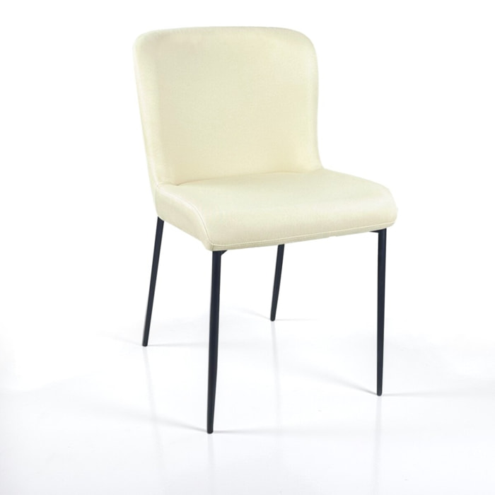 Lot de 2 chaises de salle à manger Tomasucci TRYUN, en tissu, beige, 59 × 49 × 82 cm
